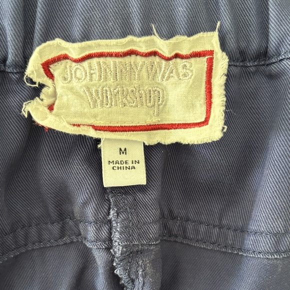 Johnny Was Emike Belted wide leg Navy Pants with Floral Embroidery NWOT - Picture 3 of 8